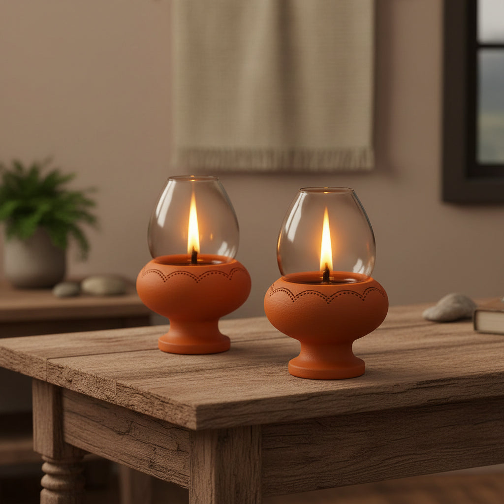Chimney Diya – Windproof Terracotta Lamp