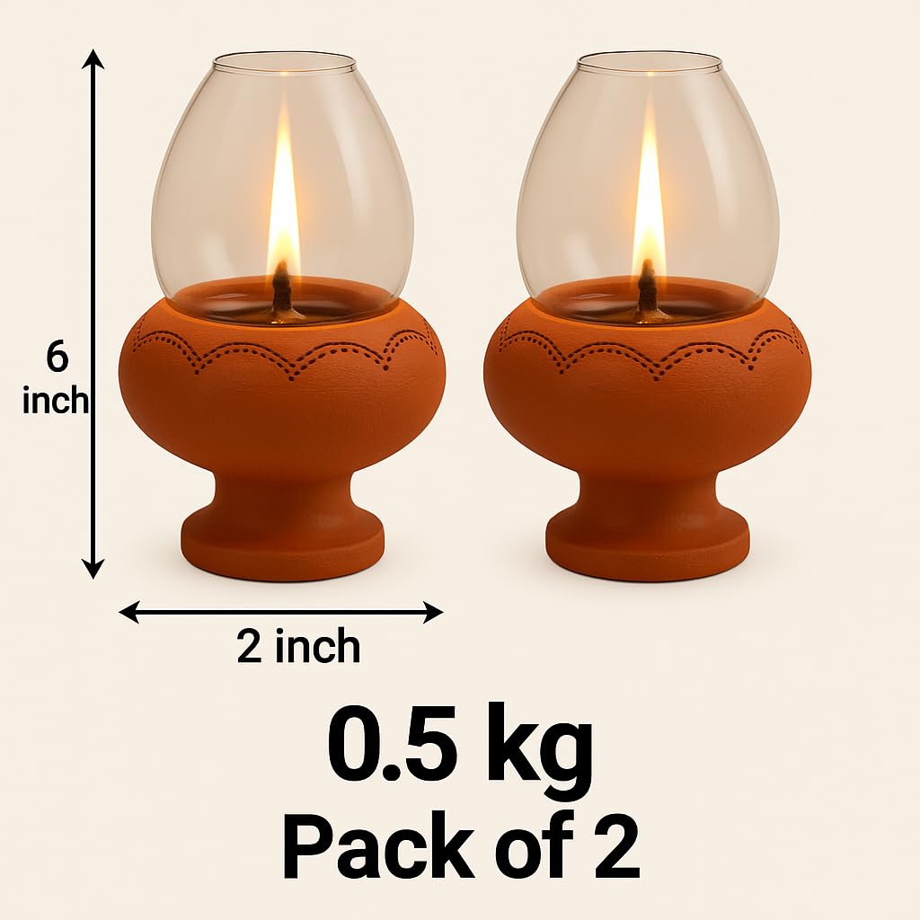 Chimney Diya – Windproof Terracotta Lamp