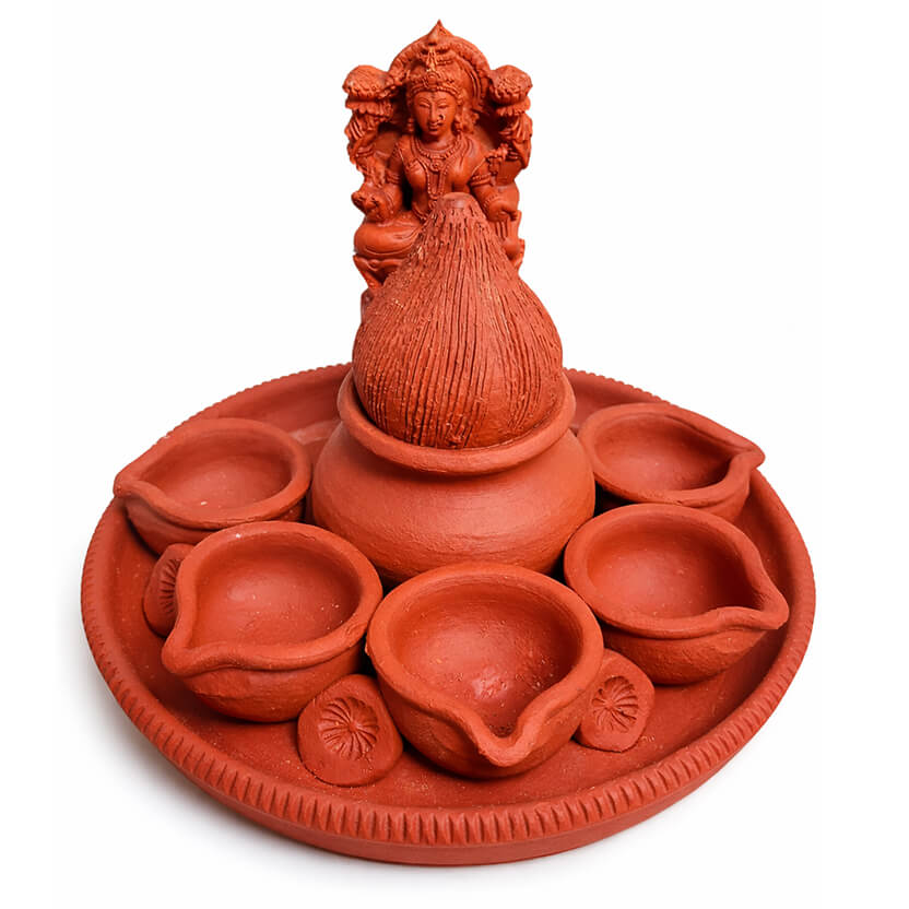 Terracotta Ceremonial Plate Diya